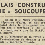 Les Anglais contruiraient une vrai soucoupe volante Le Télégramme 6 mai 1955