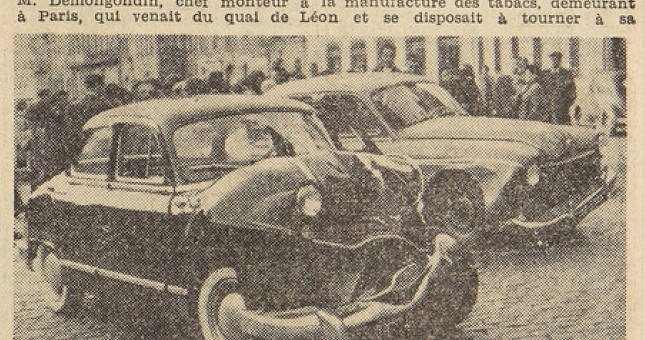Morlaix Accident de voiture Tanguy Roger et Mr Denongondin Le télégramme 2 mai 1955
