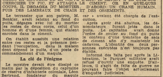 Sombernon deux cadavres de dénonciateurs découverts au fond d'un puit Le Télégramme 24 mai 1955