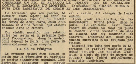 Sombernon deux cadavres de dénonciateurs découverts au fond d'un puit Le Télégramme 24 mai 1955