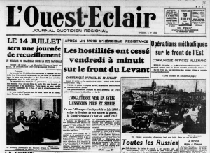 L'Ouest Eclair presse Finistérienne