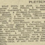 Pleyben état civil juin La Dépêche de Brest 4 juillet 1944