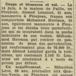 Tribunal correctionnel Ploujean Lounissi Ahmed Herrana Mohamed Sébastien Léon La Dépêche de Brest 3 juillet 1944